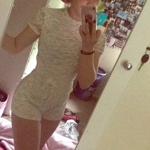 White Open-Back Romper